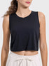 'Vivian' Drawstring Semi Backless Active Tank - Celes Fashion